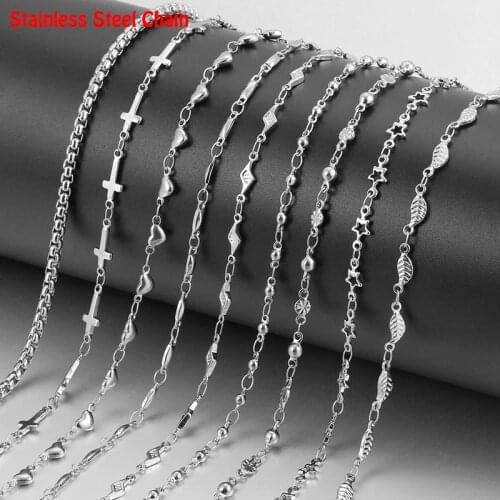 Thin Stainless Steel Chains For Women 2021 Statement ChaNecklace Fashion Jewelry Length 16/17/20/23/26 Inch