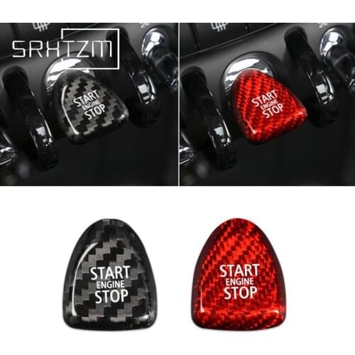 Carbon Fiber Interior Engine Start Stop Push Button Cover Cap Trim Start Stop One Button For Mini Cooper F54 F55 F56 F57 F60