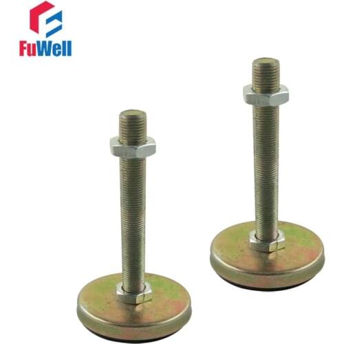 2pcs M12/M14/M16mm Thread Articulated Leveling Foot 62mm Base Adjustable Foot Cup for Furniture/Pipe Rack