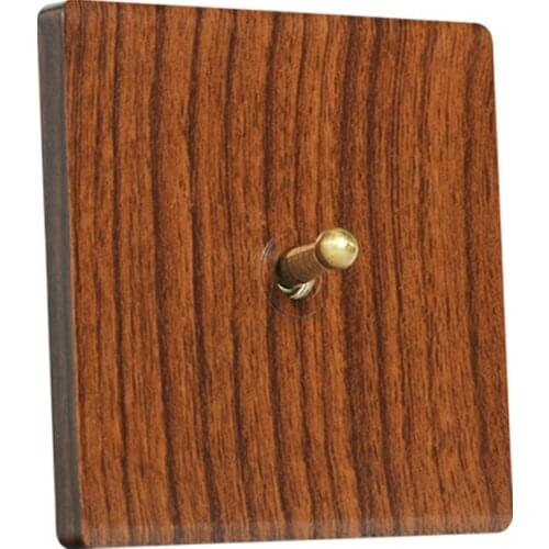 High Quality Retro Style Light Switch Socket, Wood Print Brass Toggle Switch Board, Household Wall Light Switch,Classic switch