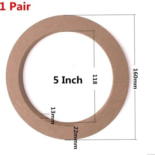 I KEY BUY 1 Pair 6.5 Inch Coaxial Speaker Wood Gasket Car Audio MDF Plane Speaker Mat Conversion Bracket