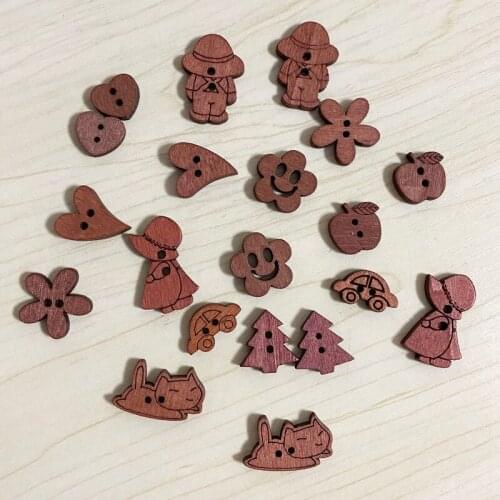 100Pcs Wooden buttons retro sewing buttons DIY handmade crafts scrapbooking accessories Garment Fabric Decoration Supplies