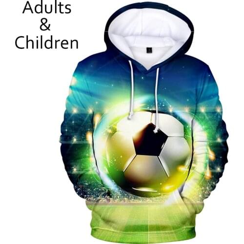 3D football soccer Hoodies Men Women Sweatshirts New Fashion Autumn Kids Hoodie Suitable 3D boys girls Hooded casual pullovers