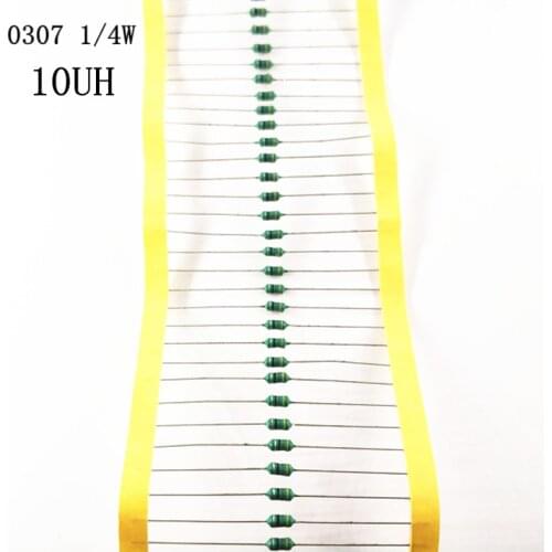 50pcs/LOT 1/4W color ring inductor 10UH 0307 0.25W inductance