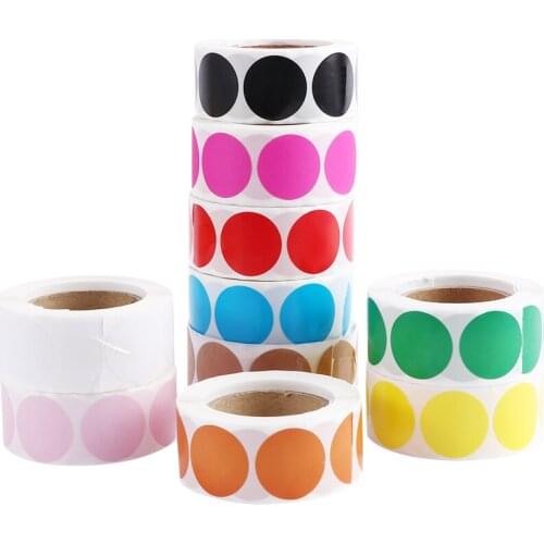 500Pcs/Roll Chroma Color Code Dot Round Labels Stickers Multicolor Kraft Paper Stationery Sticker Office School Supplies