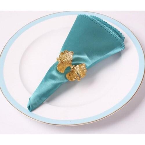 6Pcs/Lot Retro Ginkgo Leaf Napkin Buckle Napkin Ring Suitable for Dinner Decoration of Wedding Hotel Banquet Table