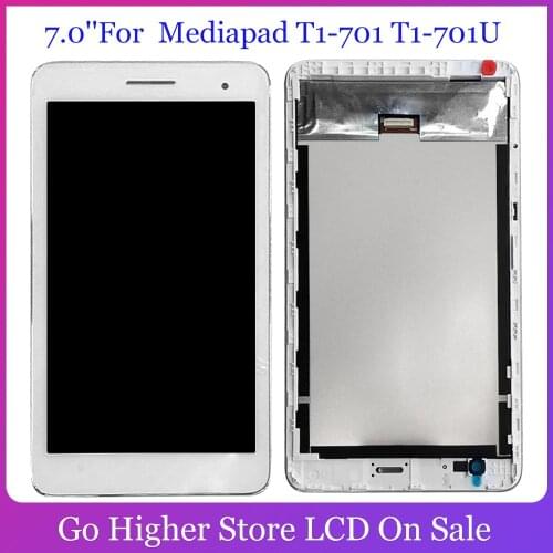 7.0''For Huawei Honor Play Mediapad T1-701 T1-701U Display Panel LCD Combo Touch Screen T1-701W Replacement Part With Frame
