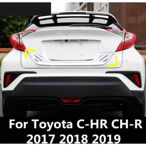 For Toyota C-HR CH-R 2017-2019 Rear Trunk Tailgate Trim Door Molding Boot Garnish Bezel Cover Exterior decoration Accessories