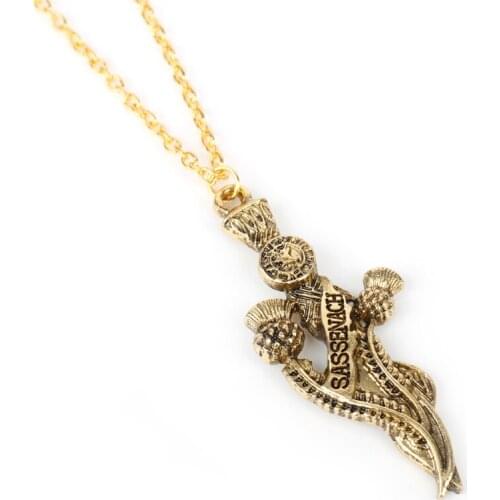 Dongsheng jewelry The Outlander Sassenach with Sword Pendant Necklace Sassenach Sword Necklace Cosplay Gift For Women Men