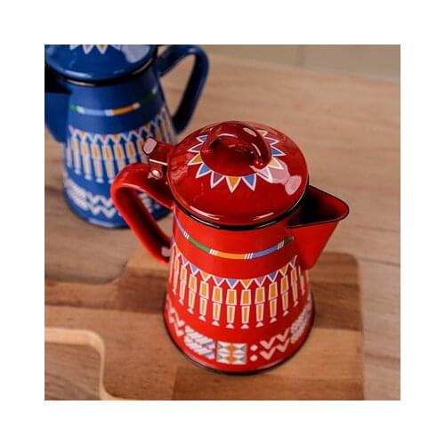 0.8L-1.8L Enamel Coffee Pot Hand Tea Enamel water Kettle Universal for Home Kitchen Induction Cooker Gas Stove