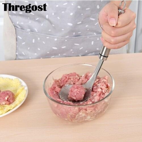Stainless Steel Meatball Press Maker Homemade Meatball Fish Ball Spoon Non-stick Meat Tool Kitchen Accessories