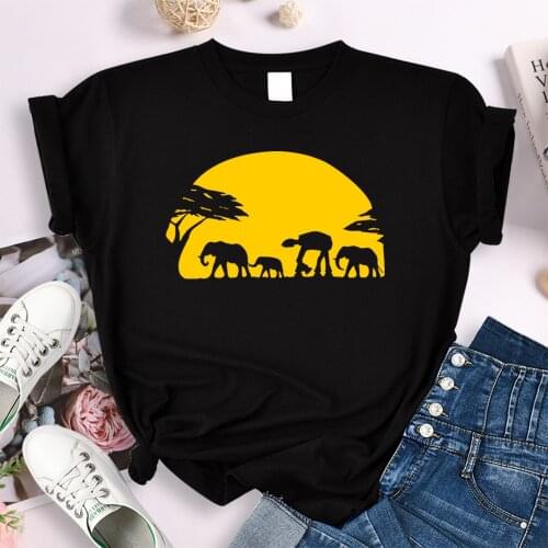 T Shirts Female Cute Prehistoric Animals Cartoons Vintage Printing T Shirt Casual Round Neck Tops Loose Womens Tees Kawaii Style