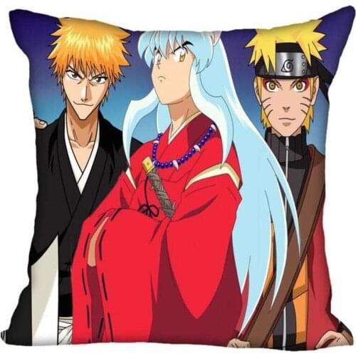 Hot Sale 3d Anime Inuyasha Polyester Square Zipper Soft Cushion Cover Home Decoration Bedroom Office Kids Boys Gift