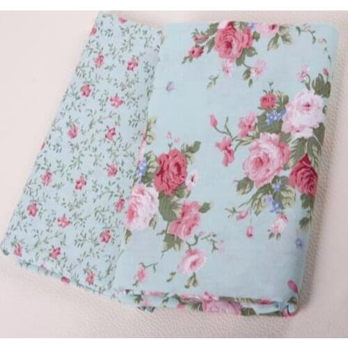 Beautiful 38x50cm Blue Red Flowers DIY Cotton Fabric Bundles Floral Fabric DIYS sewing