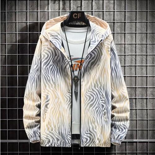 Spring Autumn Korean Fashion Casual Mens Hooded Jacket Men High Quality Cardigan Overcoat Printed Coats Male M-5XL