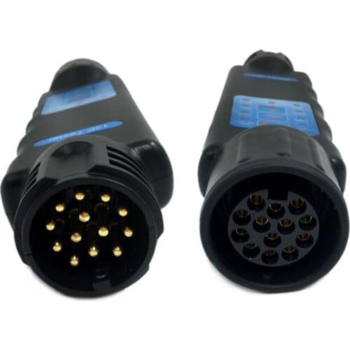 N84F European Resistance Tester 13 Pin Core Hole Pin Trailer Car Socket Connector Tail Light Signal Line Inspection Detector