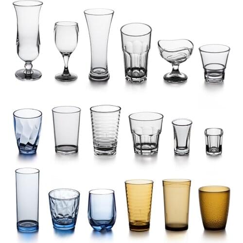 6pcs Acrylic Drinking Glasses Set Plastic Tumblers Plastic Cups Dishwasher Safe Cups Glassware Unbreakable Plastic Drinking Set