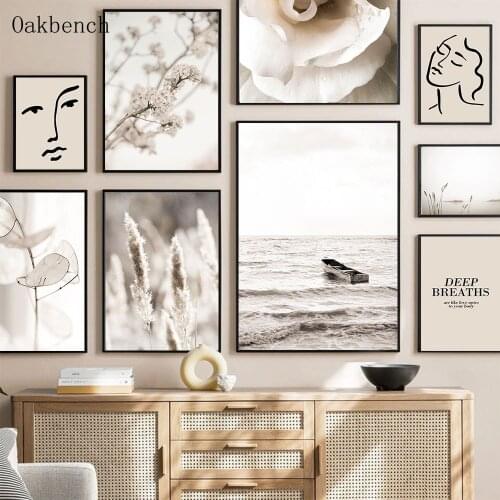 Abstract Face Wall Art Print Flowers Plant Canvas Poster Landscape Painting Nordic Posters And Prints Living Room Decoration