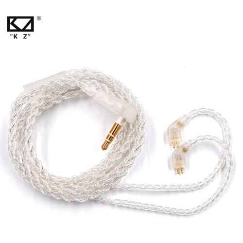 KZ Earphones Cables Silver Plated Upgrade Cable Headphones Wire 3.5MM 2PIN For KZ DQ6 ZAX ZSX ZSN PRO ZSTX AS10 ES4 ZS10 PRO