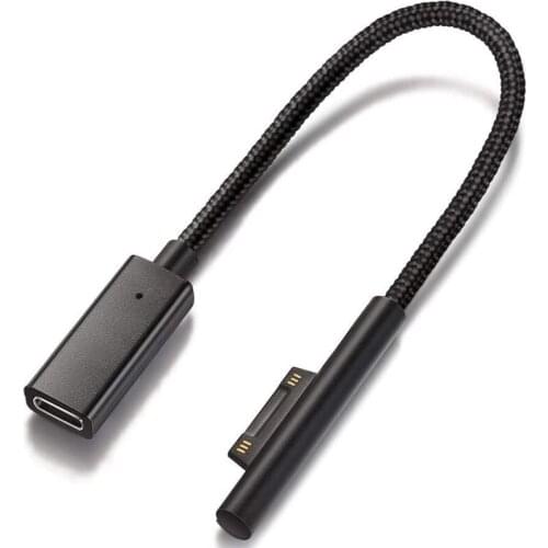 Nylon Braided for Surface Connect to USB-C Charging Cable for Surface Pro7 Go2 Pro6 5/4/3 Surface Laptop Book