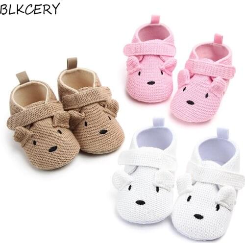 Newborn Footwear Adorable Infant Loafers Toddler Boy Girl Crib Shoes Cute Cartoon Animals Anti-slip Baby Slippers Knitted Booty
