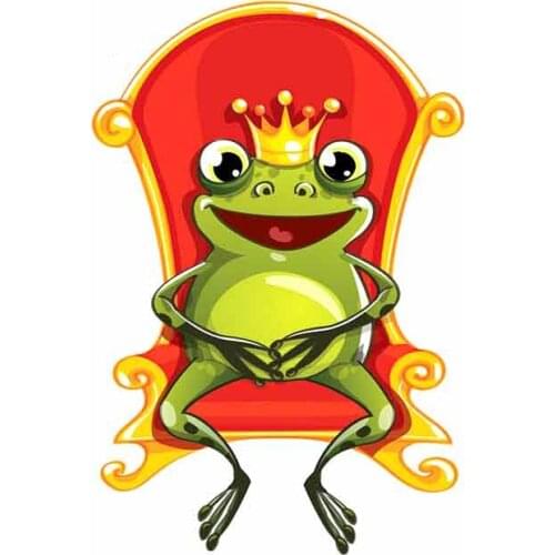 SZWL Personality Creative Stickers for Frog King Fine Decal Waterproof Sunscreen Auto Accessories Decoration Vinyl,13cm*8cm