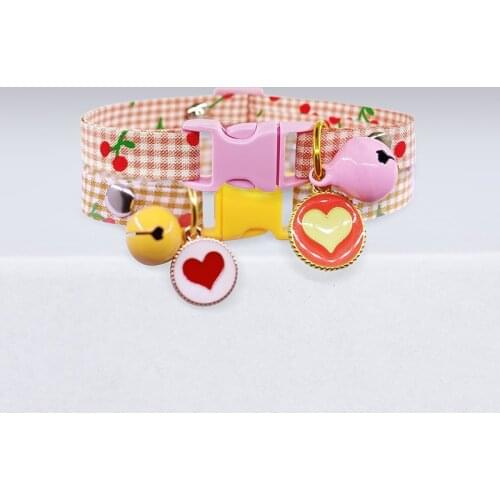 Cat Collar Plaid Heart Pendant Bell Collar for Small Dog Puppy Kitten Jewelry Adjustable Dog Necklace Collar Cat Accessories Pet