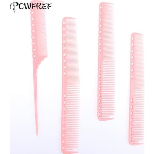 1PC Hairdressing Scale Pointed Tail Comb Hairdressing Hair Styling Rat Tail Comb Pink Plastic Fine-tooth Hair Comb Beauty
