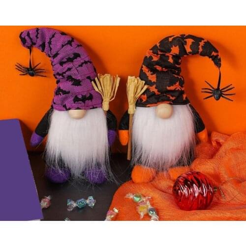 Plush Gnomes Adorable Exquisite Fabric Long-bearded Halloween Gnomes Doll Home Table Decor Fine Stitching Doll Christmas Gifts