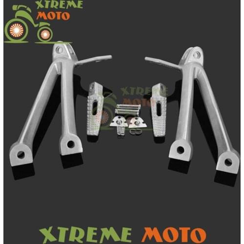 Alloy Motocross Rear Passenger Footrests Foot Pegs Rests Pedals Tripod Brackets Mount For Suzuki GSXR600 GSXR 750 2006 2007