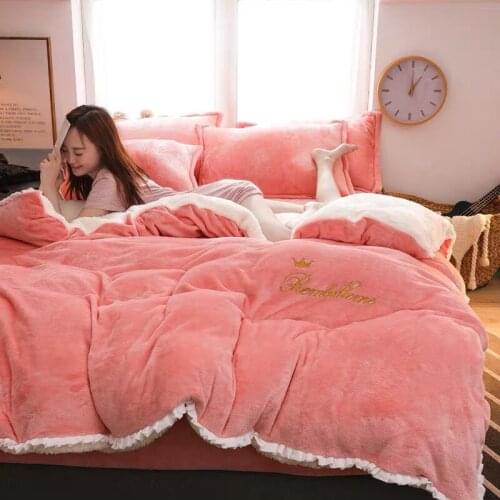 Duvet Cover 240x220 Home Textiles Flannel Quilt cover Soft Warm Coral Fleece Blanket Thick Quilt cover Throw Mechanical Wash