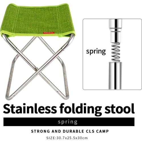 Outdoor Camping Mountaineering Stainless Steel Portable Folding Chair Fishing Picnic Barbecue Stool Leisure Beach Sketch Mazar
