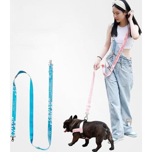 Dog Leash Fashion Multifunctional Adjustable Running Pet Double Shoulder Strap Traction Pull Belt Outdoor Dog Walking Supplies