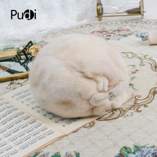 Pudi HF809 Womens Mink Fur Hat Girls Genuine Mink Fur Fashion Casual Spring Autumn Hat 6 Colors Mink Flower Hats