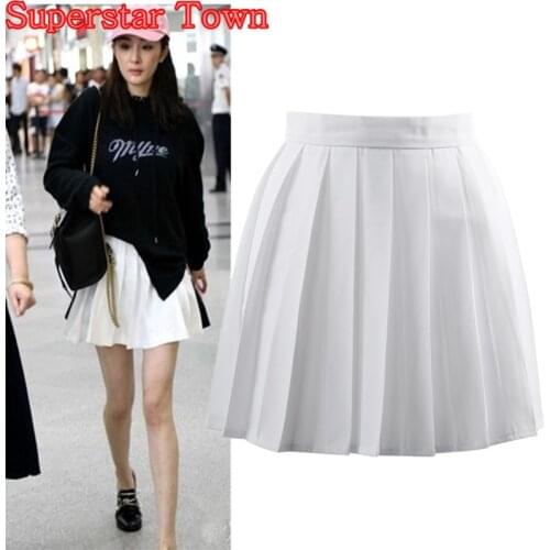 White Pleated Skirts Summer Female Skirt High School Uniform Japan Clothes Harajuku Uniform Skirts Women Saias