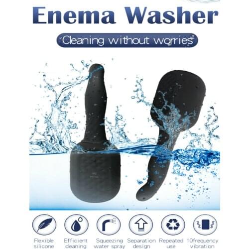 Vibration Silica Gel Enema Atrium Anal Cleaning Tube Vibration G Point Masturbation Bar Male Female Sex Adult Products Anal Plug