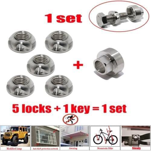 Security Anti Theft Screws Nuts M6 M8 M10 M12 304Stainless Steel Mountain Bike Awning Screw cap For Car Styling LED Lights