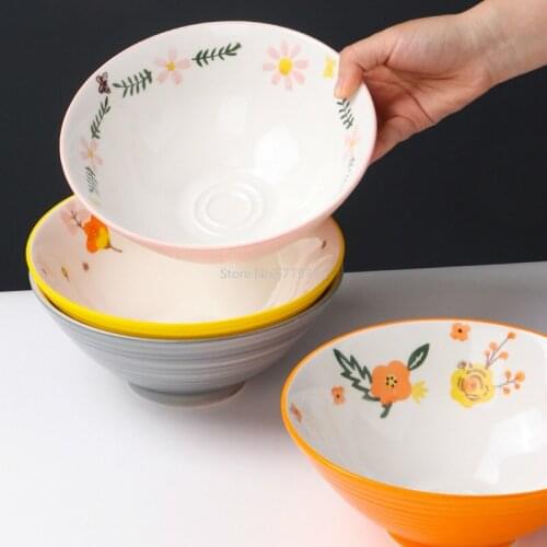 Japanese Ramen Bowl Household Large Soup Bowl Noodle Bowl Large Bowl Soup Bowl Hat Bowl Instant Noodle Bowl Ceramic Tableware