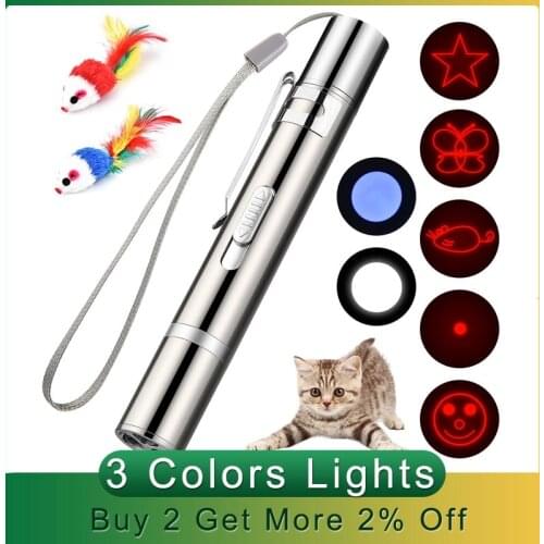 Funny Laser Pet Cat Toy Creative Interactive Laser Sight Pointer Laser Pen USB Rechargeable Pointer Exercise Pet Training Tool