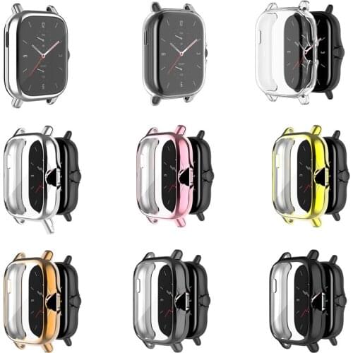 Full Screen Protective Case Cover For Huami Amazfit GTS 2 Watch Protective Shell Plating Soft TPU Bumper For Amazfit GTS2