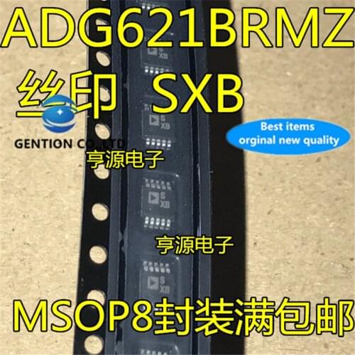 10Pcs ADG621 ADG621BRM ADG621BRMZ Silkscreen SXB MSOP8 Analog switch chip in stock 100% new and original