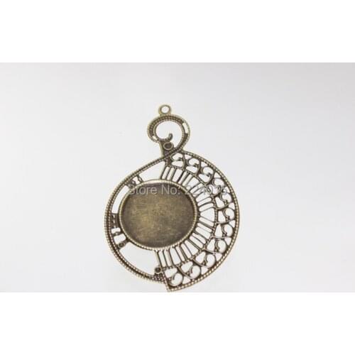 20pcs/lot Jewelry Metal Finding Filigree Wraps Connector For Pendant Earring Making,Fit 25mm Rhinestone Cabochon,80*50mm