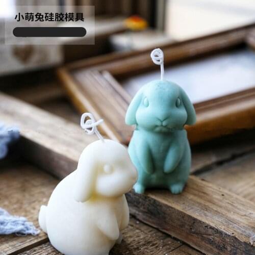 3D Rabbit Mold DIY Aromatherapy Candle Modeling Candle Decorations Christmas Ornaments Easter Rabbit Fondant Silicone Mold