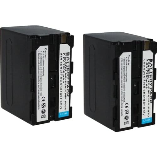 2PCS NP-F970 rechargeable Battery 7200mAh NP F970 NPF970 Camera batteries for SONY MC1500C 190P 198P F950 MC1000C TR516 TR555