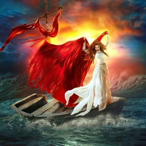 Diamond mosaic Fantasy boat woman sale diamond painting cross stitch kits 5d embroidery full rhinestone home decoration 5d diy