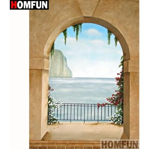 HOMFUN Full Square/Round Drill 5D DIY Diamond Painting "Sea flower scenery" Embroidery Cross Stitch 5D Home Decor Gift A18279