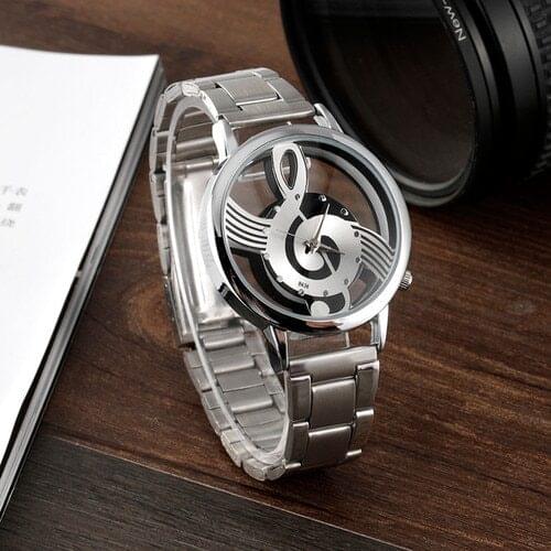 Casual Women Watches Fashion Musical Note Pattern Stainless Steel Band Quartz Watch Woman Watch Relogio Feminino reloj de mujer