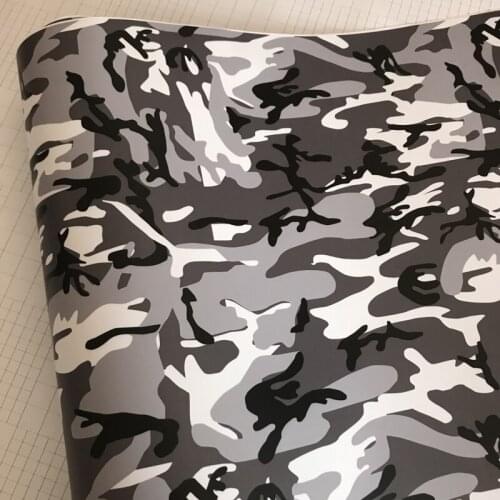 Black White Grey Camouflage Vinyl Car Wrap Foil With Air Release Arctic Printed Scooter Motorcycle Sticker Film Wrapping