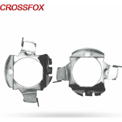 CROSSFOX 2x H7 HID Car Headlight Base Holder Adapter Socket Xenon Bulb Retainer Clips Kit Headlamp Socket Metal for Bora New