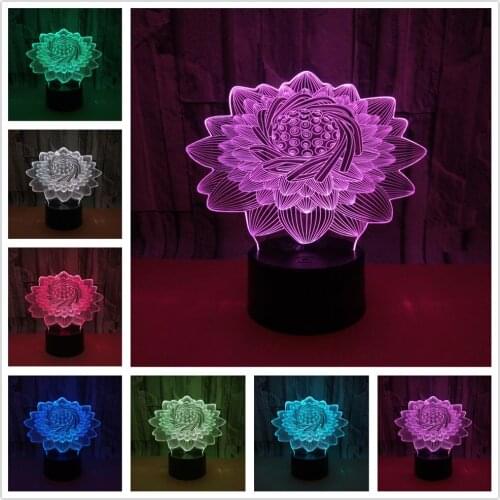 Lotus Flower 3D Night Light Touch Remote Control led usb Table Lamp Colorful Bedroom Decor Lighting Children Birthday Xmas Gift